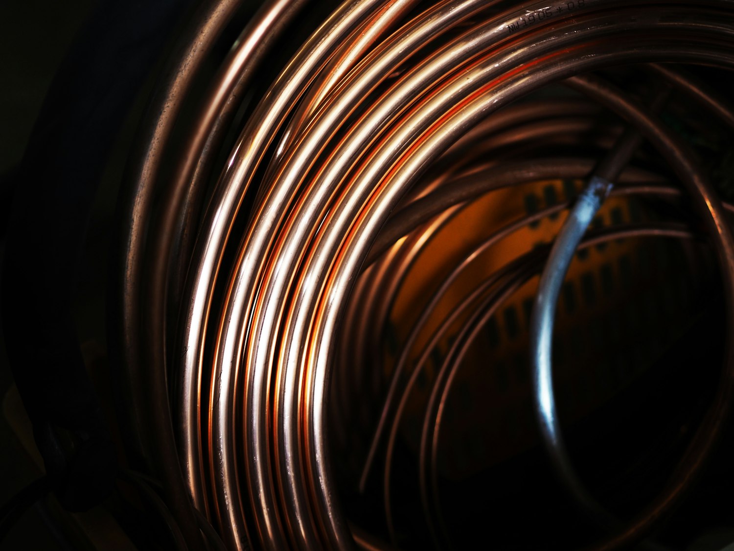 Coiled copper pipe